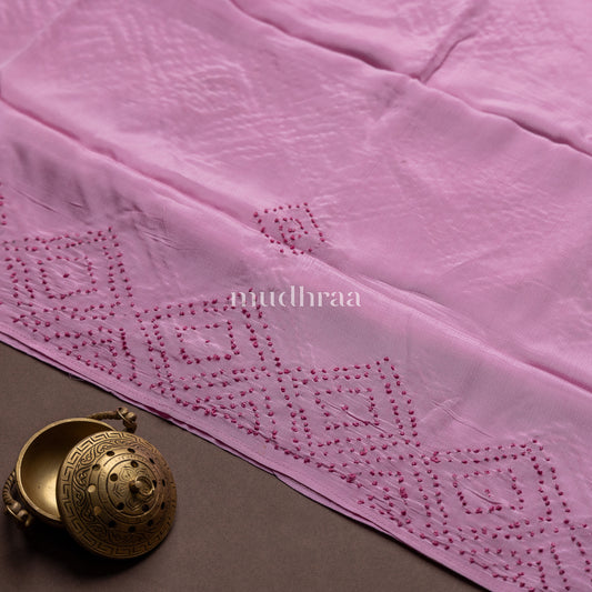 PINK FRENCH-KNOT KORA ORGANZA SUIT SET