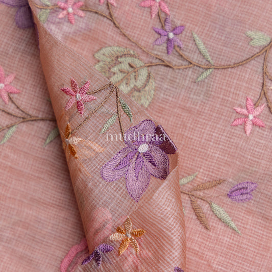 BEIGE ROSE GARDEN KOTA-TUSSAR SUIT SET