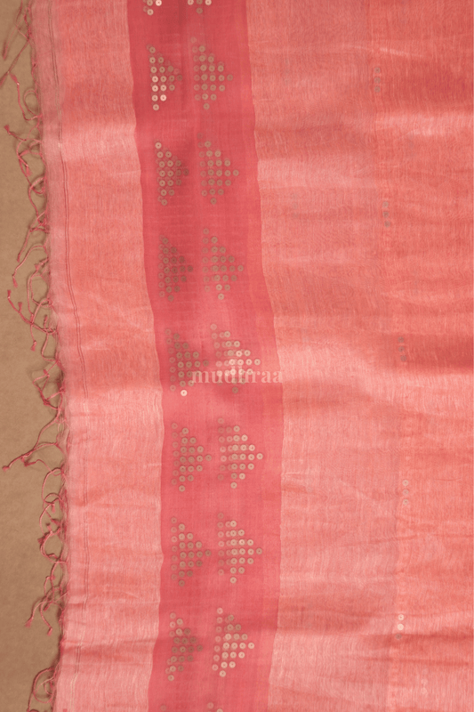 SALMON SEQUIN LINEN SUIT