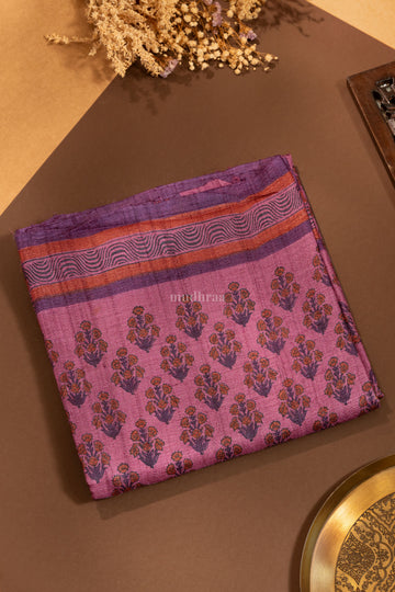 China Rose pure tussar silk saree