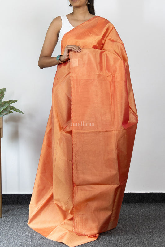 Orange Mangalagiri Silk Saree