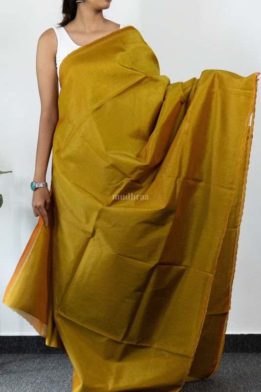 Mehandi Green Mangalagiri Silk Saree