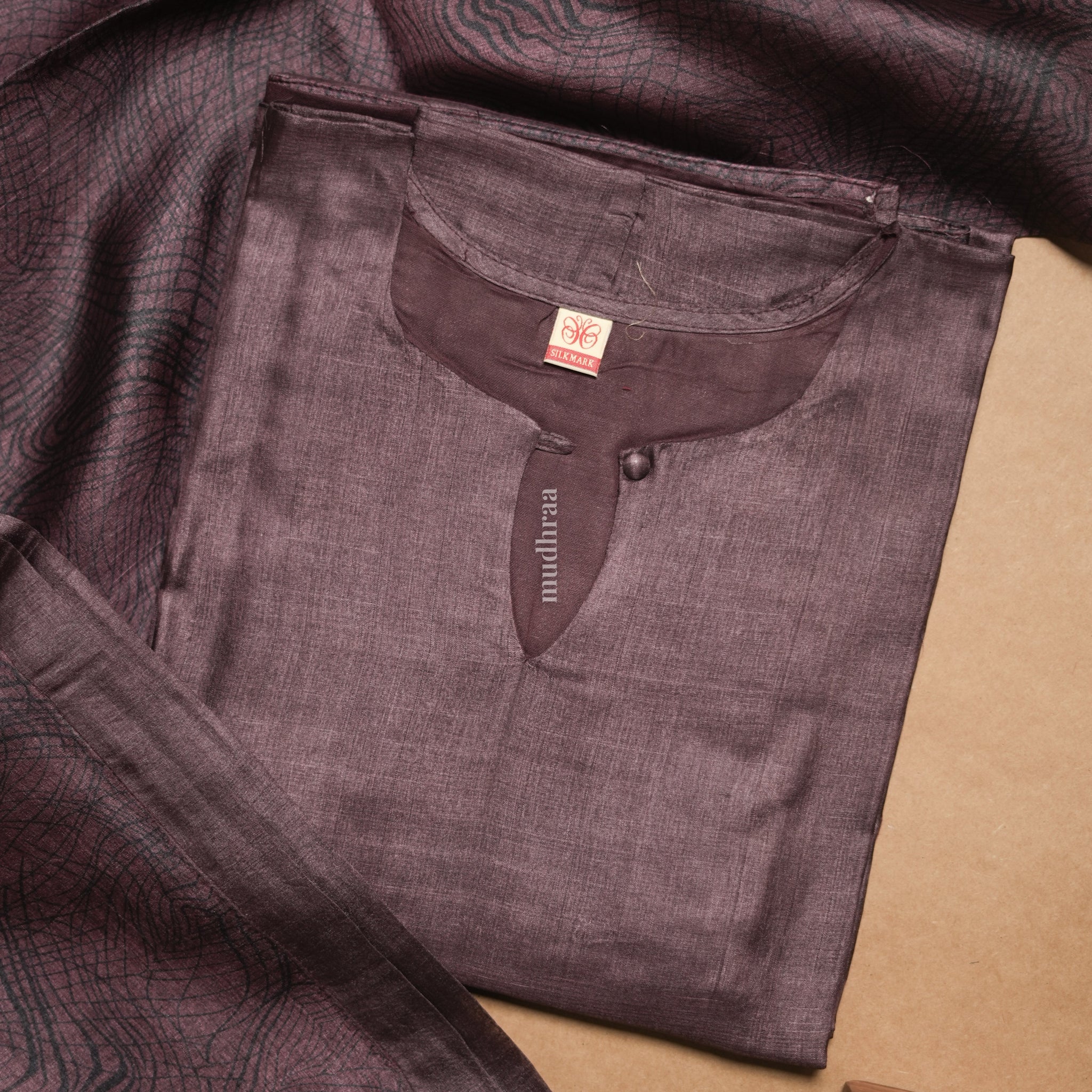 WILDBERRY SEMI-STITCHED TUSSAR SUIT SET
