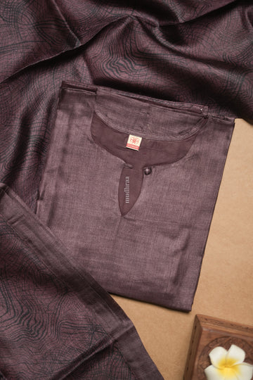 WILDBERRY SEMI-STITCHED TUSSAR SUIT SET