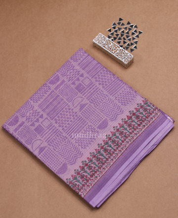 PERIWINKLE HANDBLOCK PRINTED KOTA COTTON SAREE