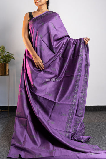 Royal Amethyst Purple Chanderi Silk Saree