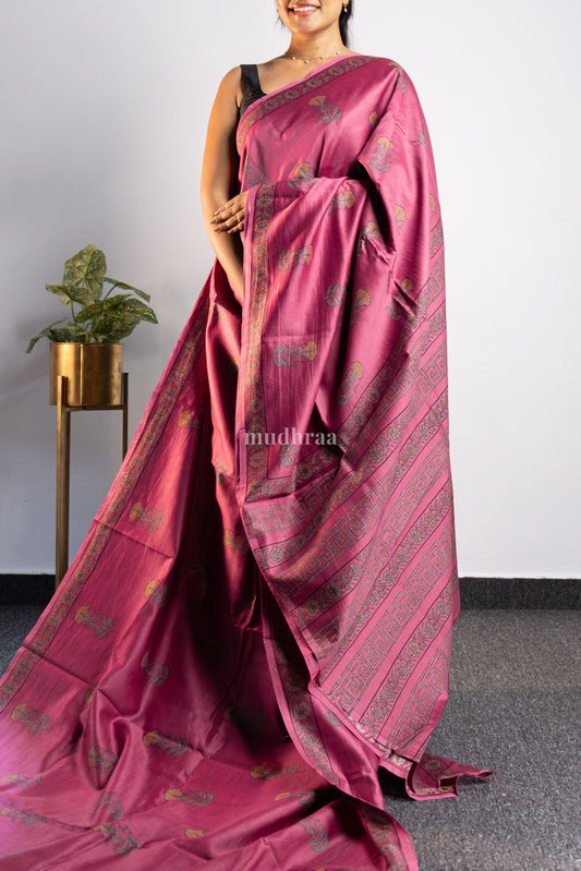 Pink Parfait Chanderi Silk Saree