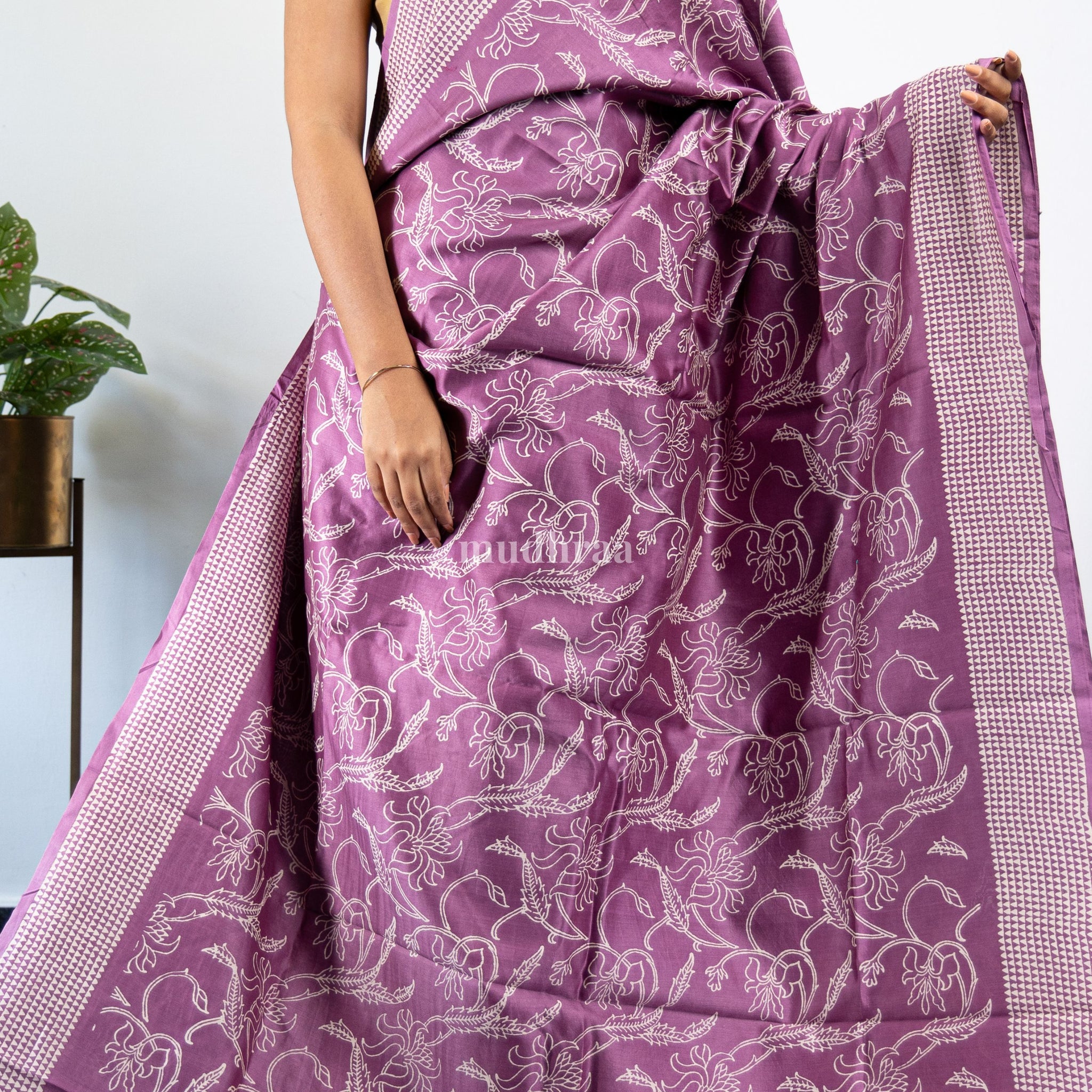 Opera Mavue Purple Chanderi Silk Saree