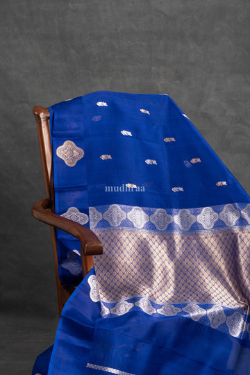 Royal Blue Kora Banarasi Saree