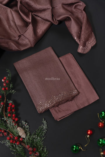 Silky brown Tussar suit set