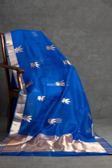 Persian Blue Kora Banarasi Saree