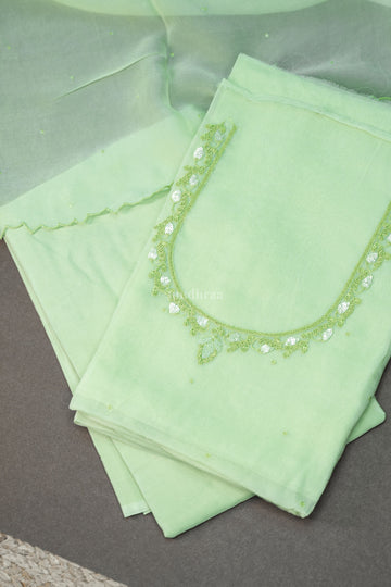 LIGHT GREEN PURE GEORGETTE SUIT SET