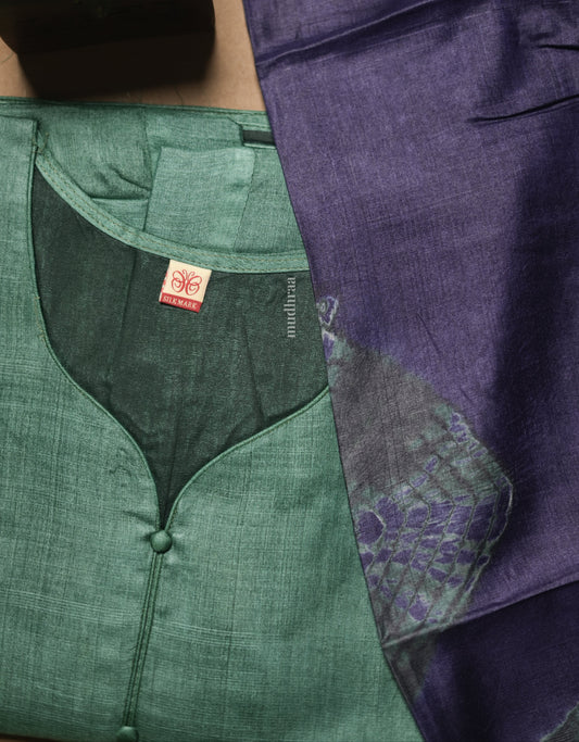PINE & BLUE SEMI-STITCHED TUSSAR SUIT SET
