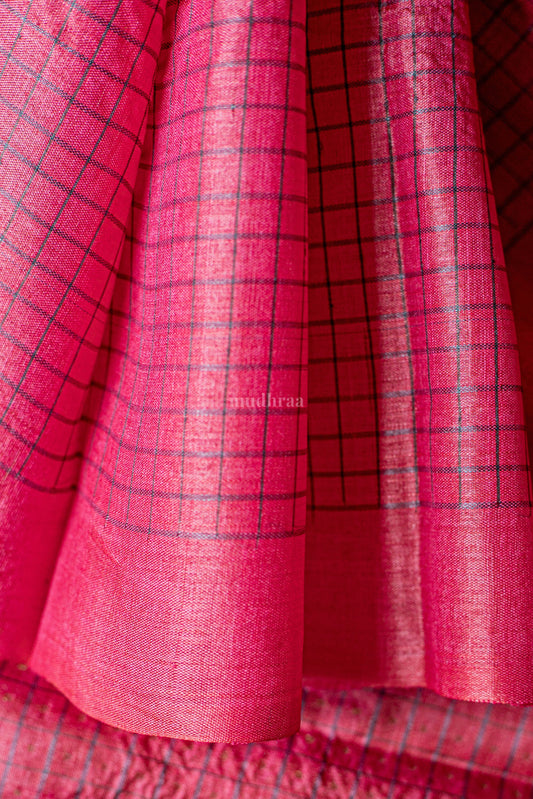RANI PINK PODI KATTAM KOSA TUSSAR SAREE