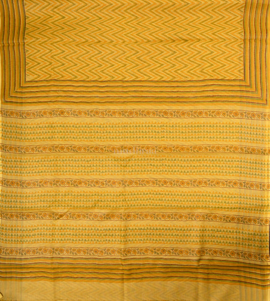 BUMBLEBEE YELLOW HANDBLOCK PRINTED KOTA COTTON SAREE