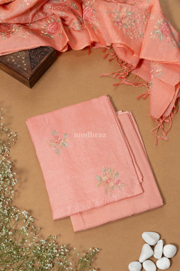 Peach garden tussar suit set