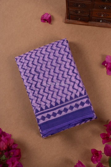 VIOLET BLUE KOTA COTTON SAREE