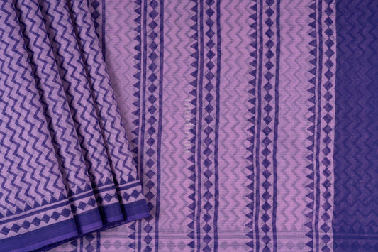 VIOLET BLUE KOTA COTTON SAREE