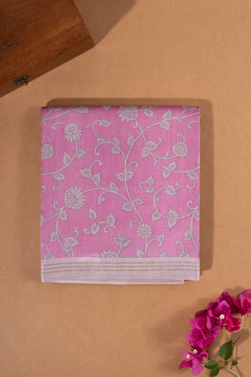 Baby Pink Chanderi Silk Saree