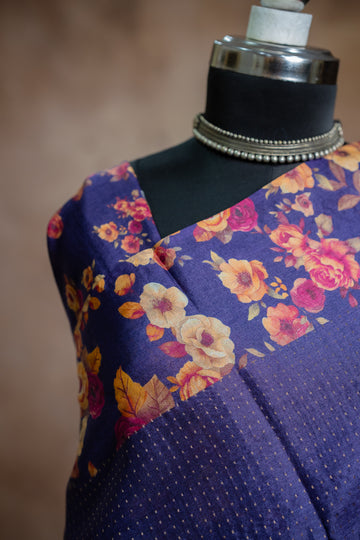 MIDNIGHT BLUE ZARI WOVEN TUSSAR SILK SAREE