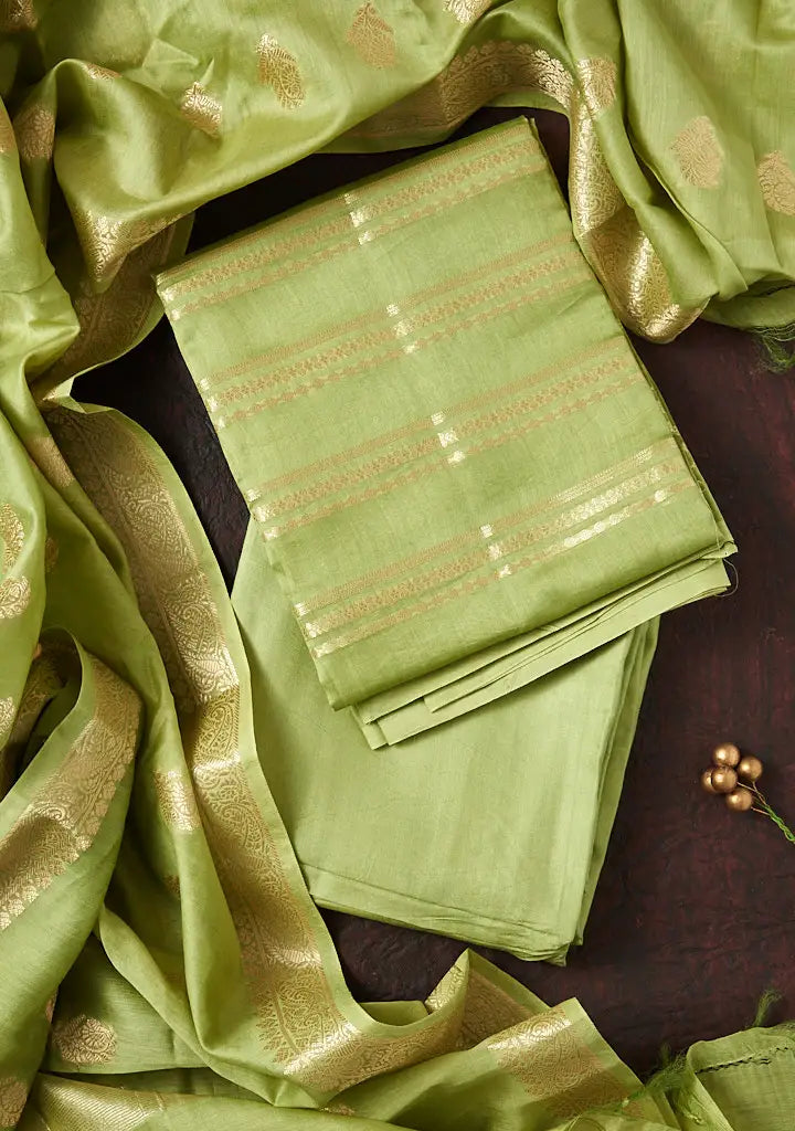 GREEN BANARASI SILK SALWAR SUIT