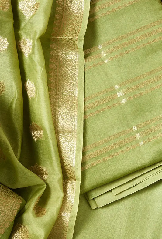 GREEN BANARASI SILK SALWAR SUIT