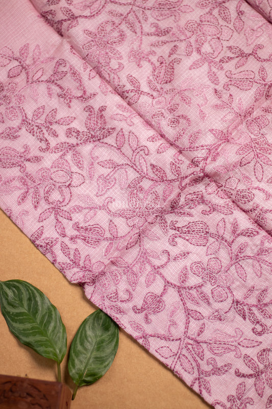 Lavender Kantha Kota tussar suit