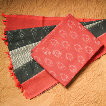 RED & GREY IKKAT COTTON SUIT SET